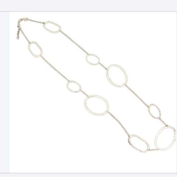 Silver ovals statement necklace - Picture 1 of 6